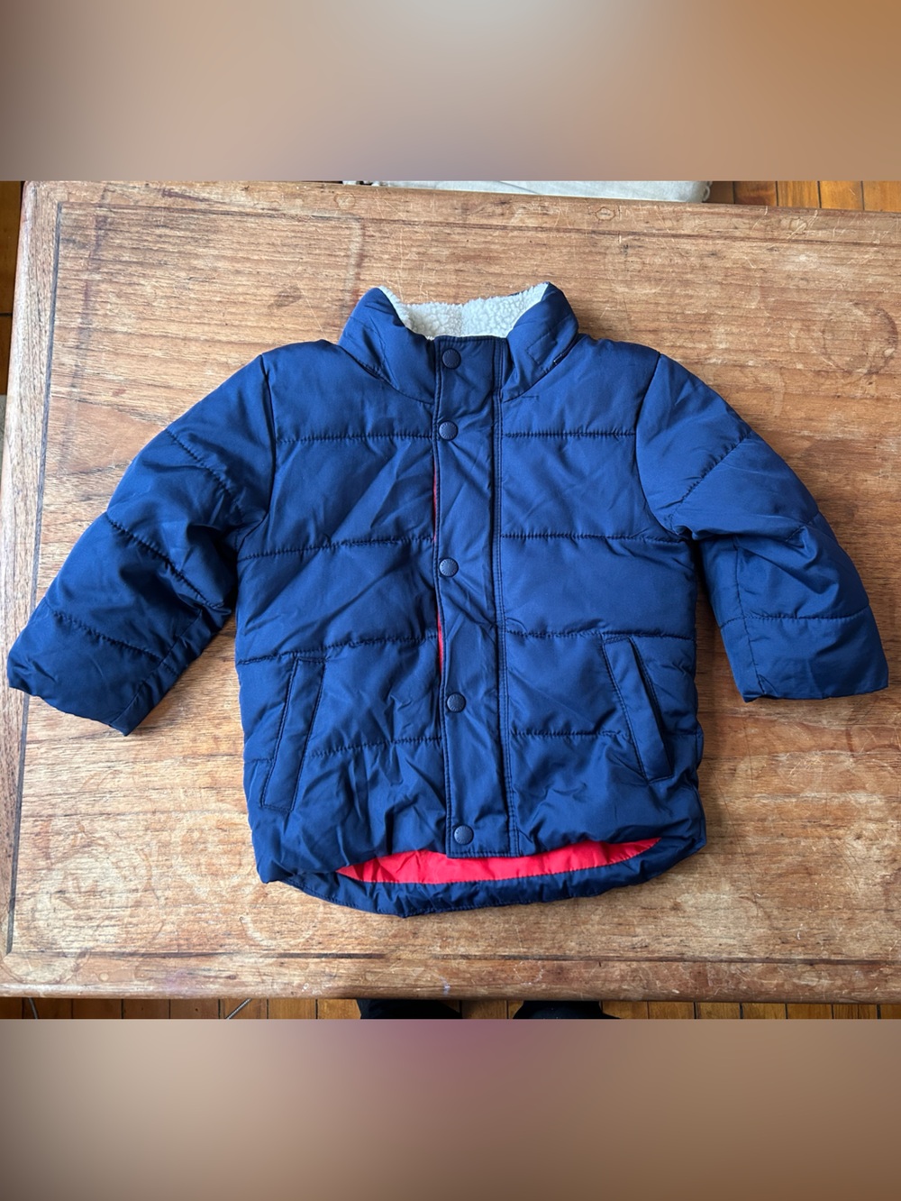 Baby GAP Cold Control Max Navy Puffer Jacket with Red Trim, Sz. 18-24 Months